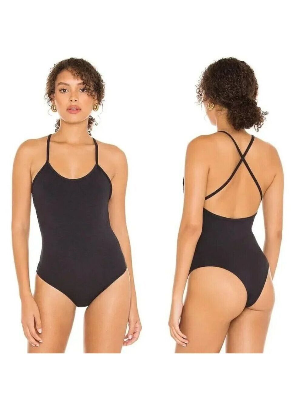 New AGOLDE Dhalia Scoop Bodysuit In Navy Size Large